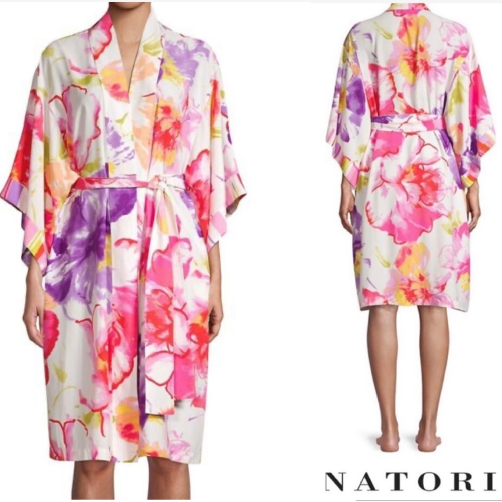 Natori Silky Floral Robe - Picture 1 of 10